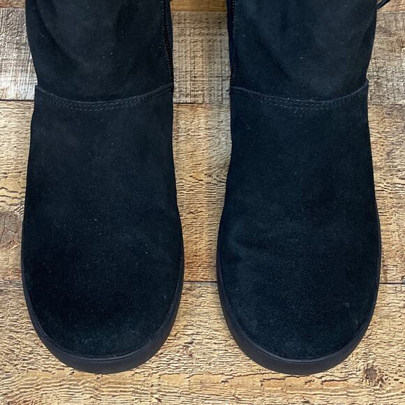 Koolaburra by UGG Shazi Black Suede Short Boots Booties Lace Up Back Size 7 - Picture 2 of 9
